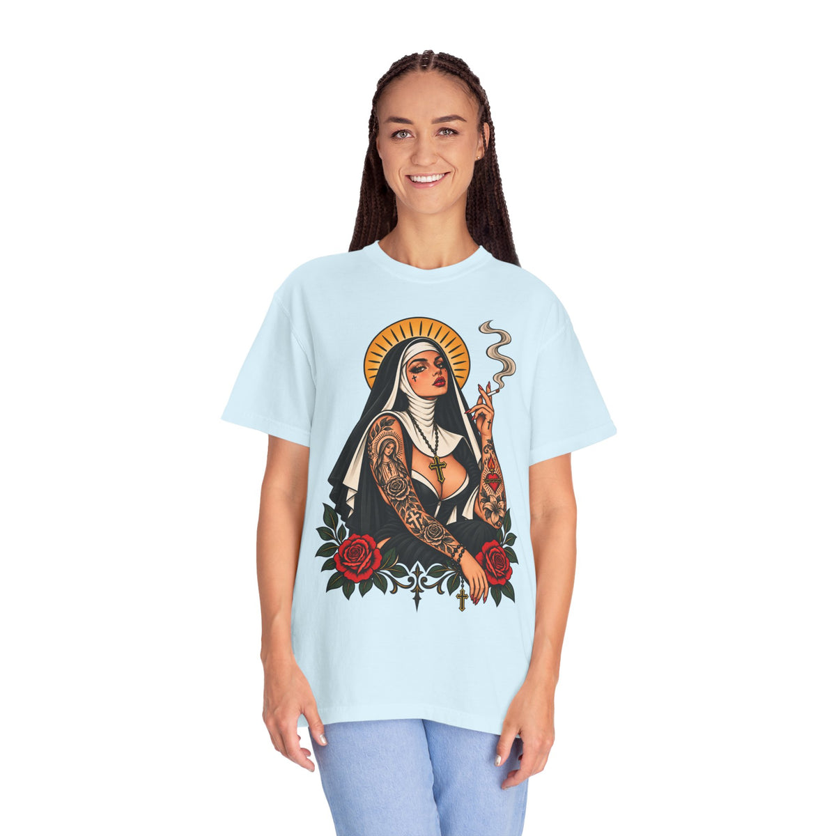 Rebel Nun Tattoo Flash T-Shirt