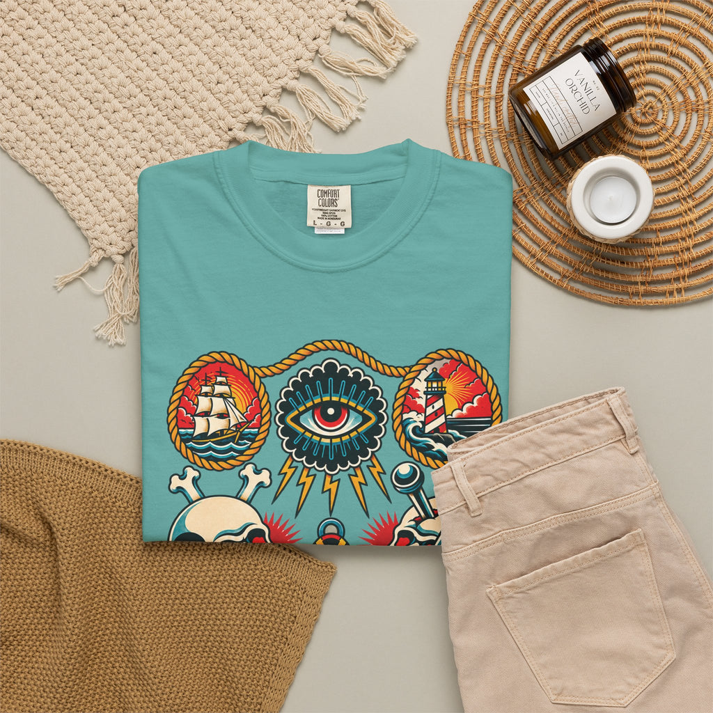American Traditional Tattoo Flash Sheet T-Shirt