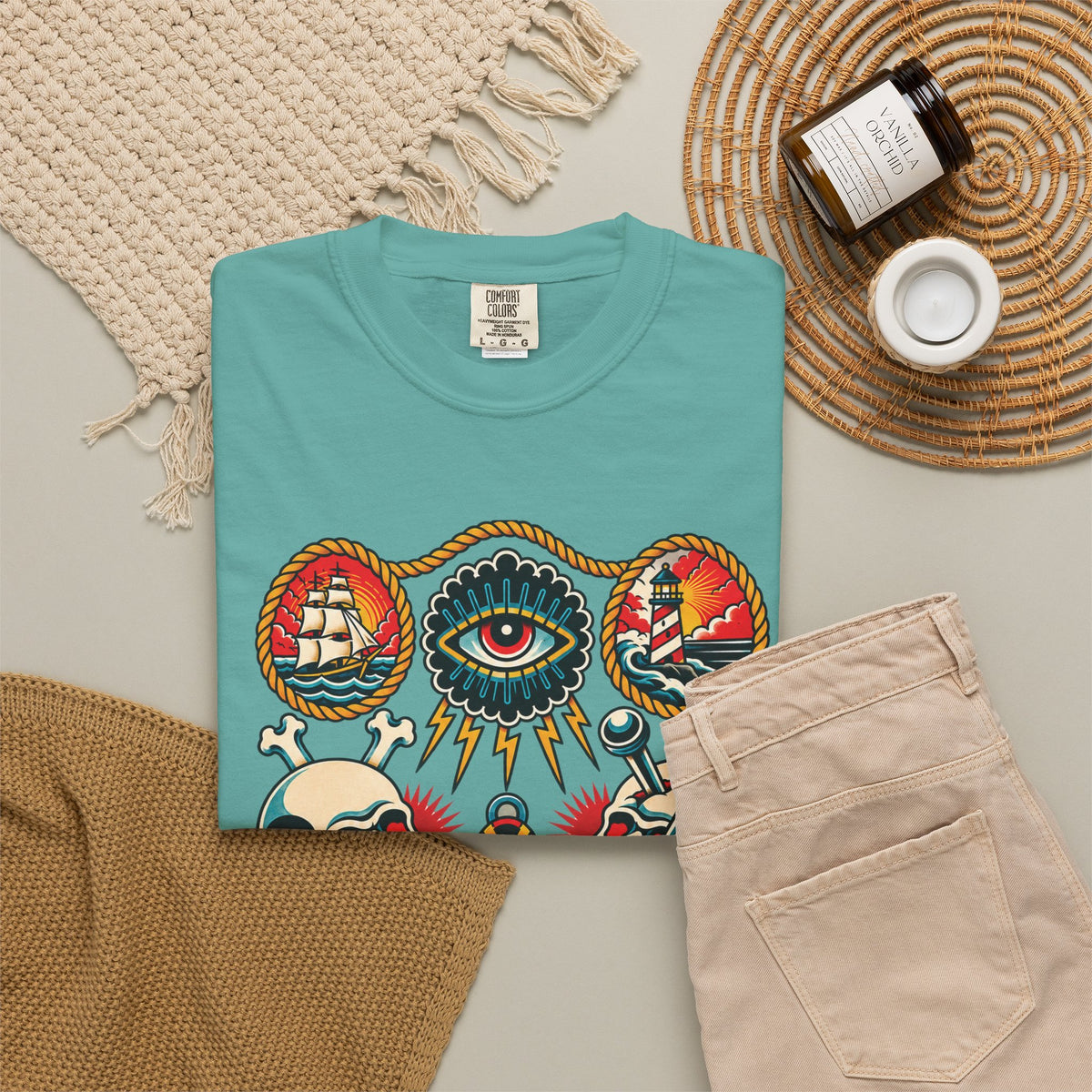 American Traditional Tattoo Flash Sheet T-Shirt