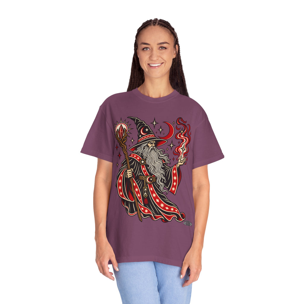 Fire Wizard Tattoo Flash T Shirt