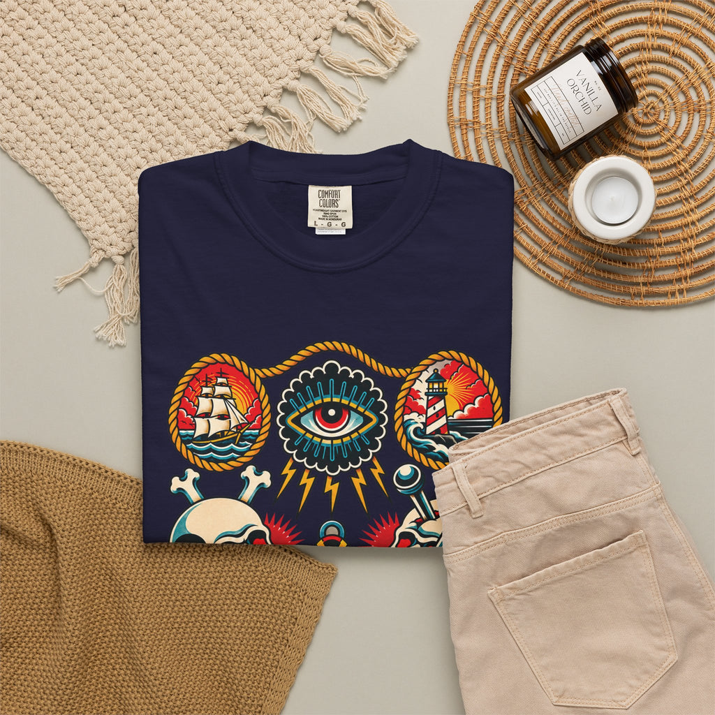 American Traditional Tattoo Flash Sheet T-Shirt