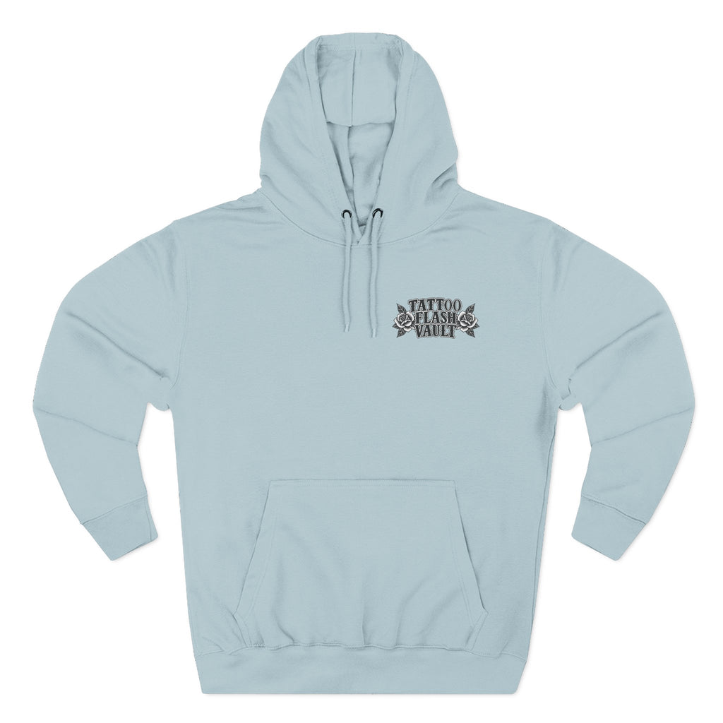 Rabbit Witch Tattoo Flash Pullover Hoodie (Back Design)
