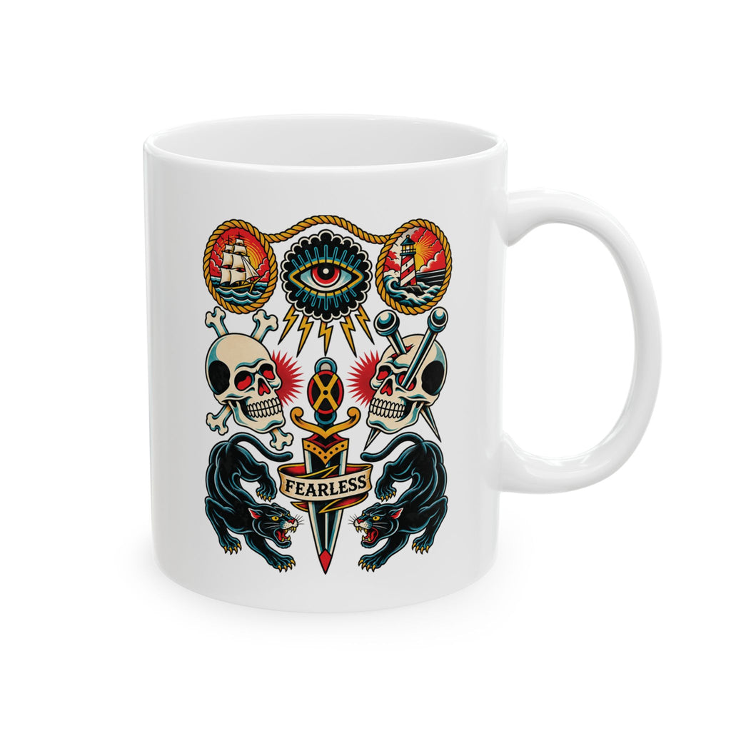 Fearless Flash Sheet Tattoo Flash Coffee Mug (11oz & 15oz)