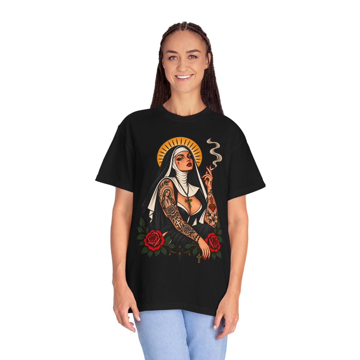 Rebel Nun Tattoo Flash T-Shirt