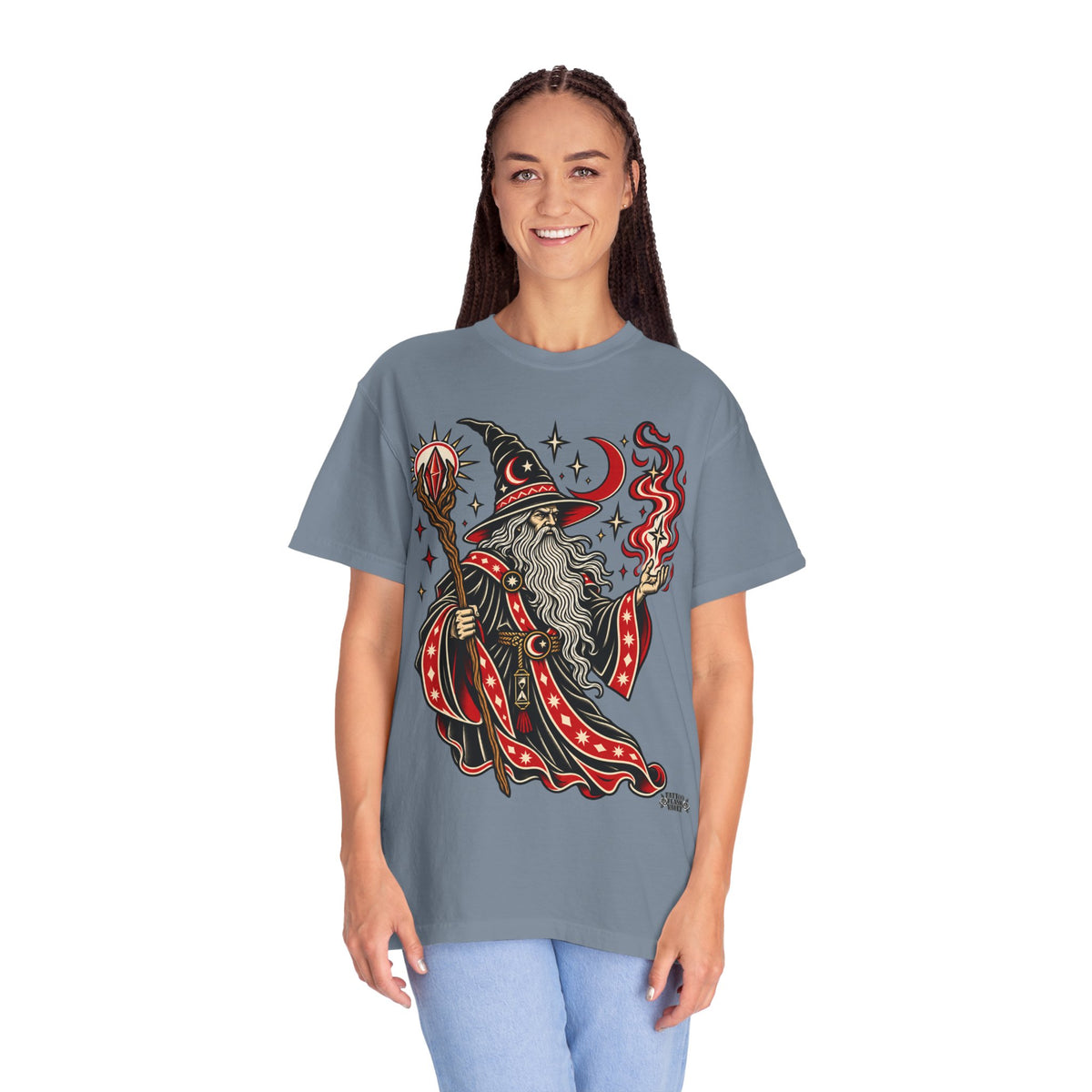 Fire Wizard Tattoo Flash T Shirt