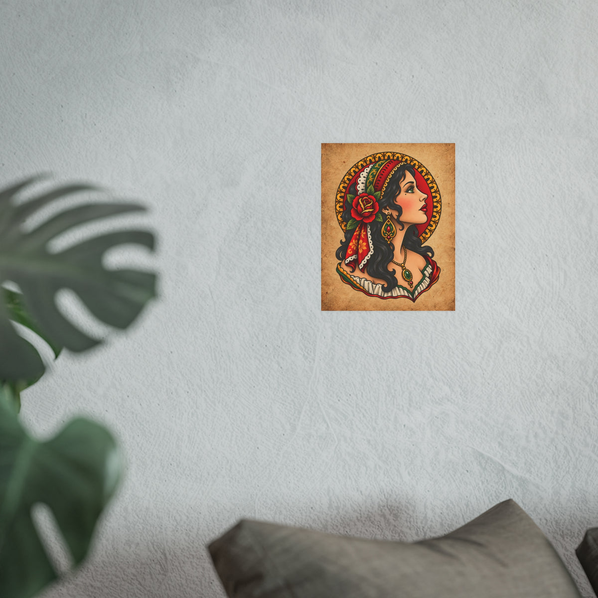 Esmeralda Gypsy Tattoo Flash Art Print (8x10 & 16x20)
