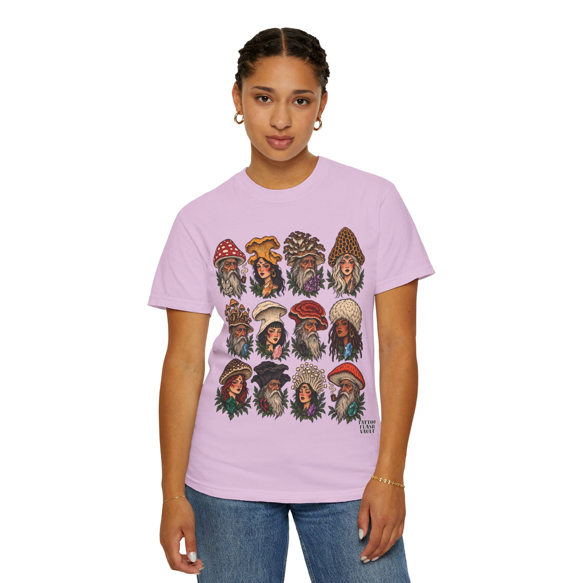 Mushroom Folks Tattoo Flash T Shirt