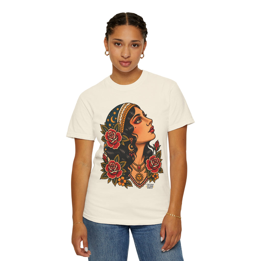 Gypsy Woman Tattoo Flash Sheet T-Shirt