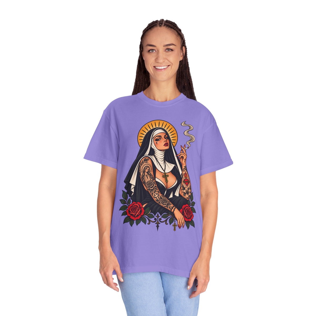 Rebel Nun Tattoo Flash T-Shirt