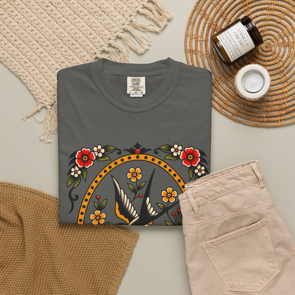 Swallow & Rose Tattoo Flash T-Shirt