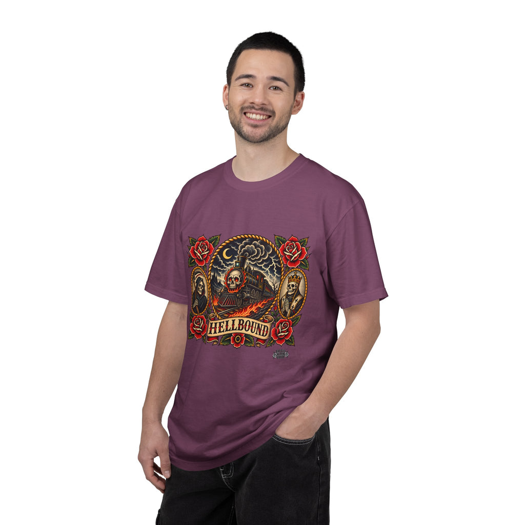 Hellbound Skull Train Tattoo Flash T-Shirt