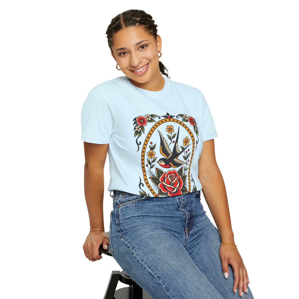 Swallow & Rose Tattoo Flash T-Shirt