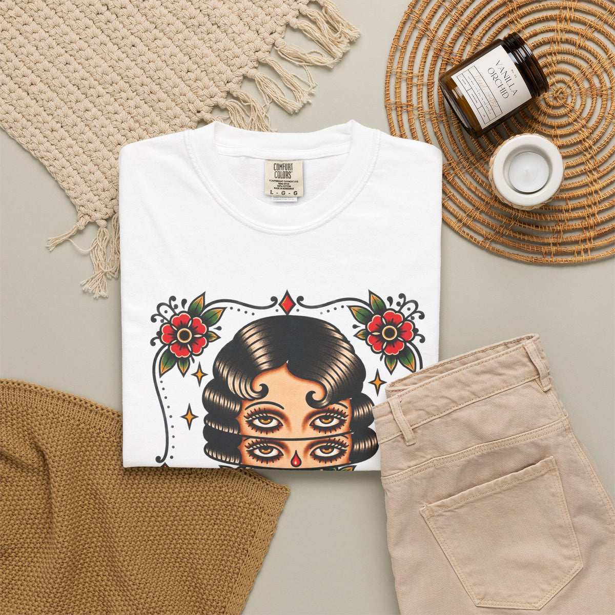 Floral Surrealism Tattoo Flash Sheet T-Shirt