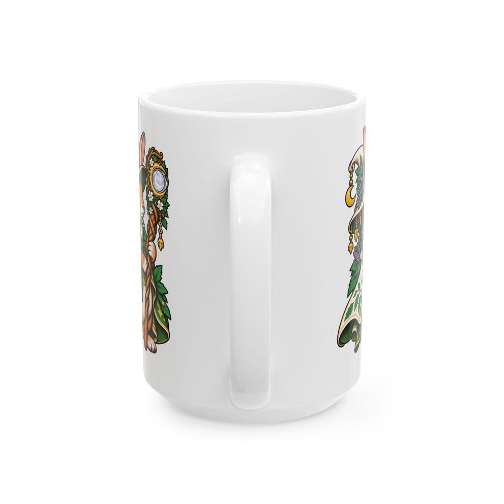 Rabbit Witch Tattoo Flash Ceramic Coffee Mug (11oz, 15oz)