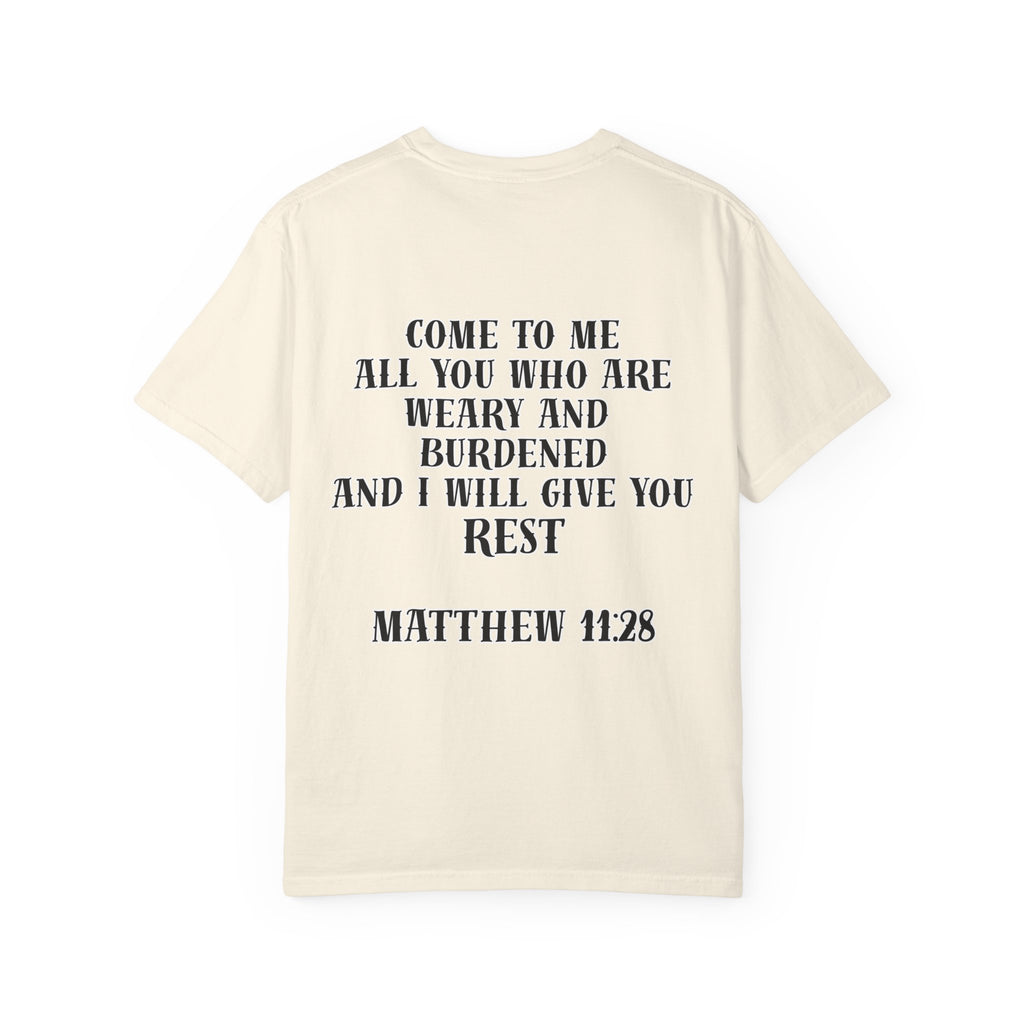 Matthew 11:28 Jesus Cross Tattoo Flash T-Shirt