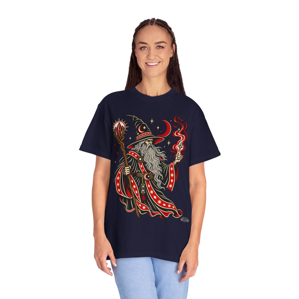 Fire Wizard Tattoo Flash T Shirt