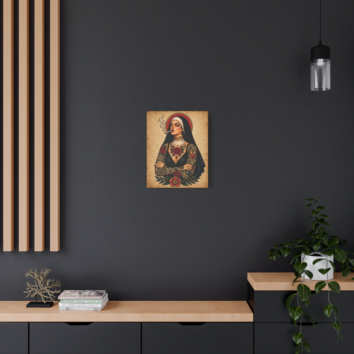 Tattooed Nun Canvas Wall Art