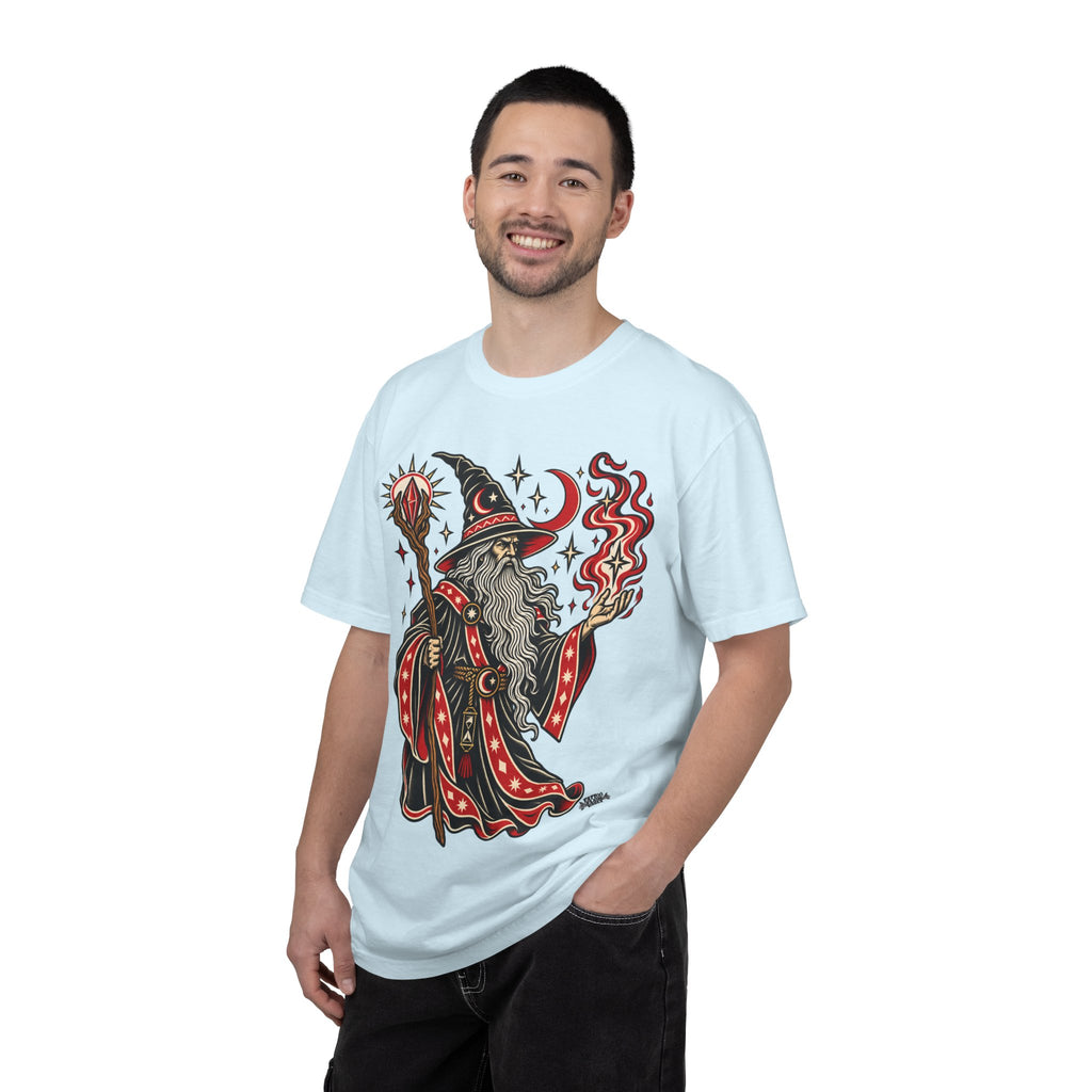 Fire Wizard Tattoo Flash T Shirt