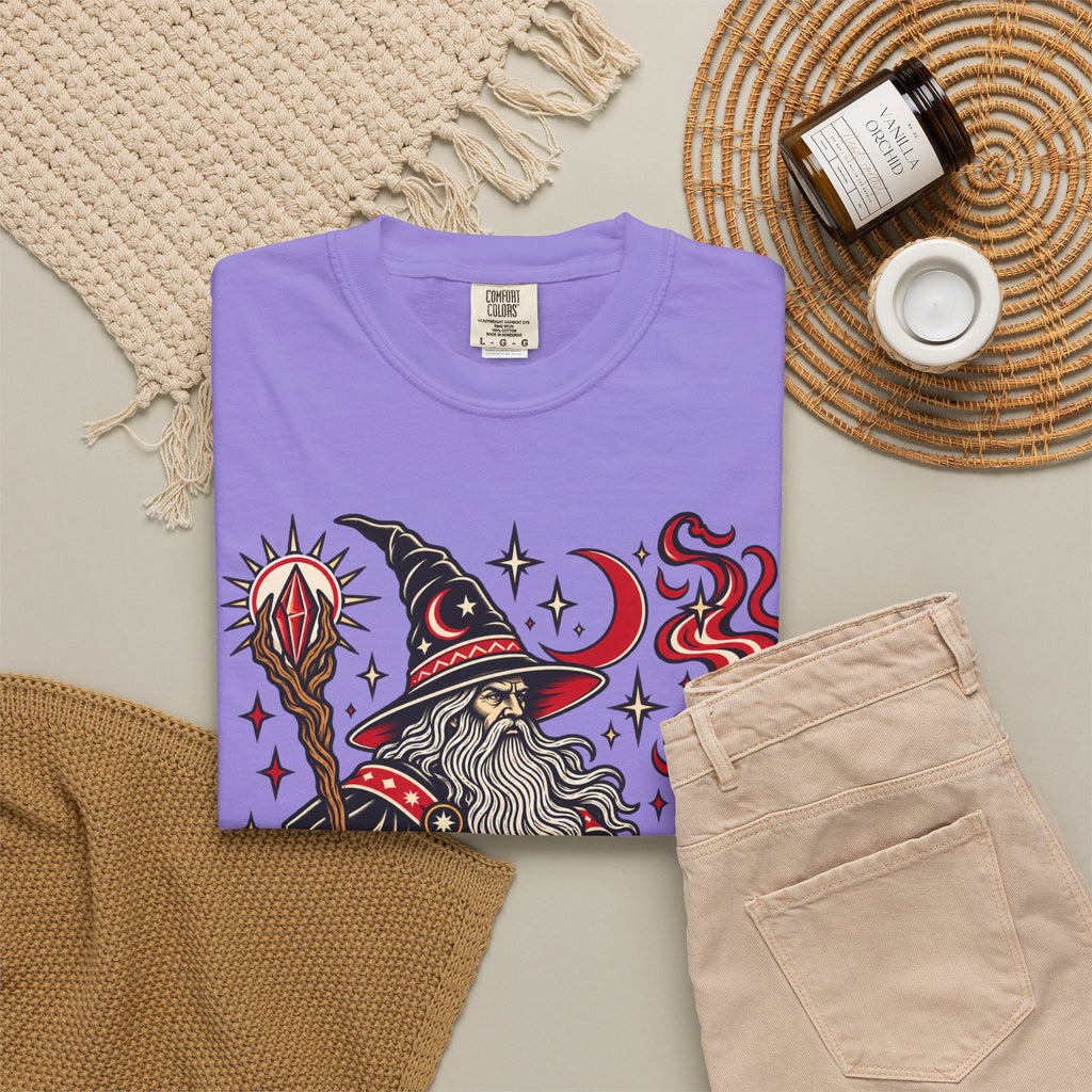 Fire Wizard Tattoo Flash T Shirt