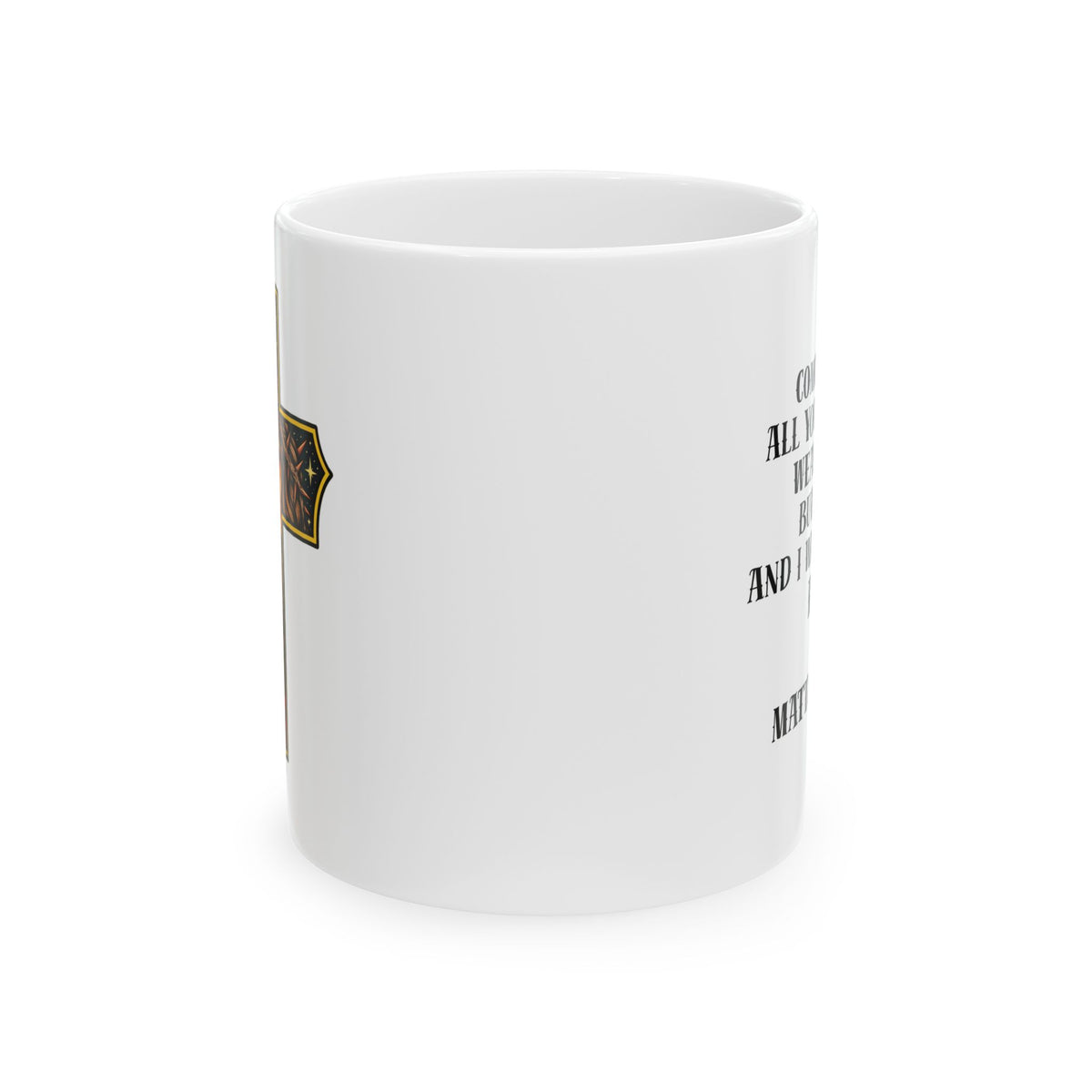 Matthew 11:28 Jesus Cross Tattoo Flash Coffee Mug (11oz & 15oz)