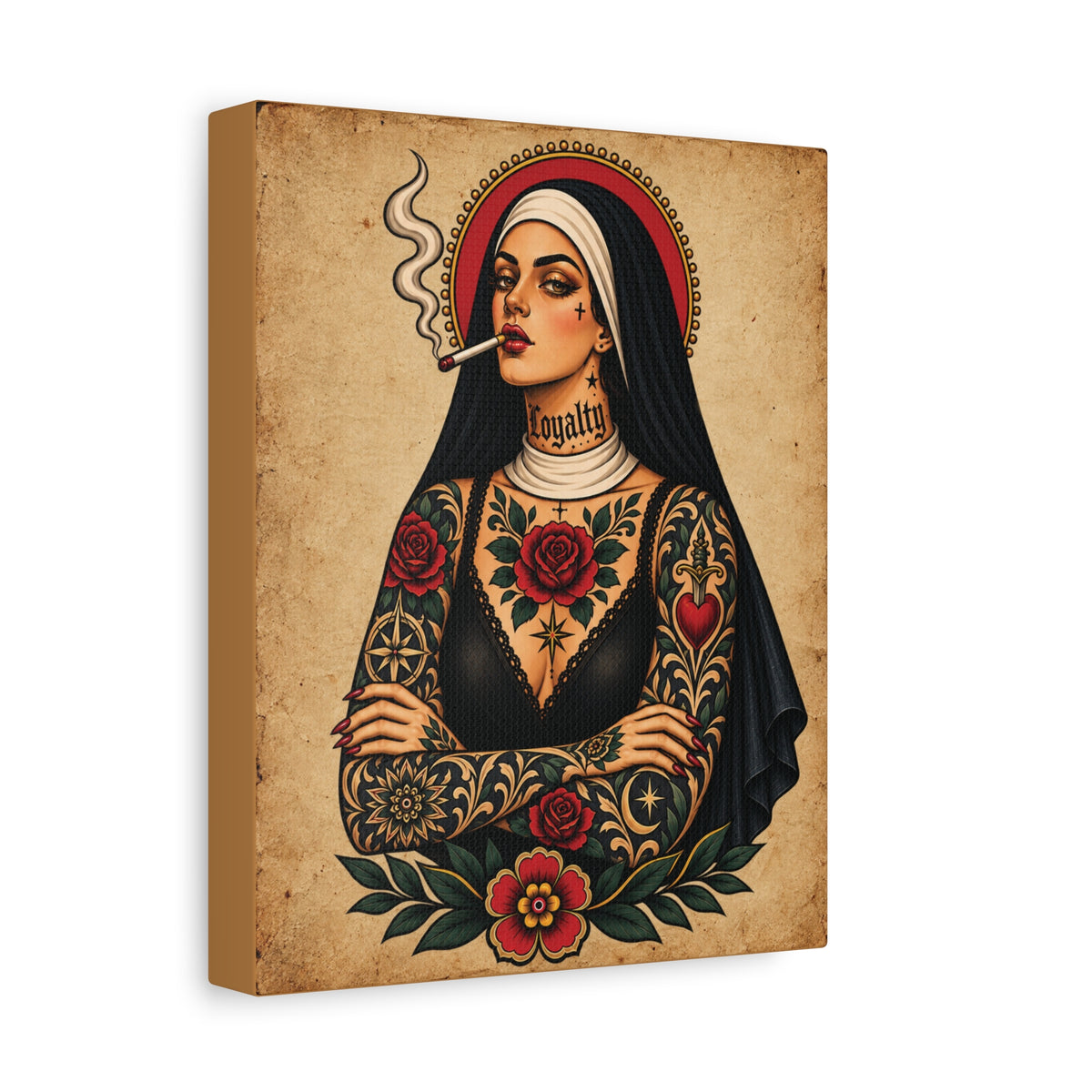 Tattooed Nun Canvas Wall Art