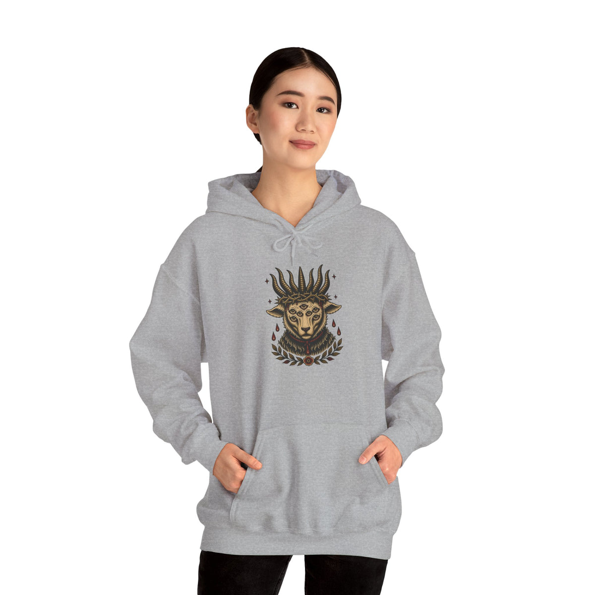 Sacrificial Lamb Hoodie with Revelation 5:6 Scripture Back Print