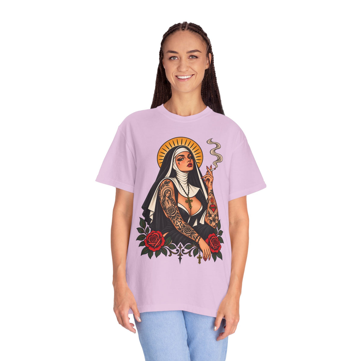 Rebel Nun Tattoo Flash T-Shirt