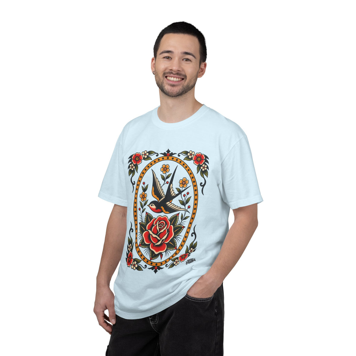 Swallow & Rose Tattoo Flash T-Shirt