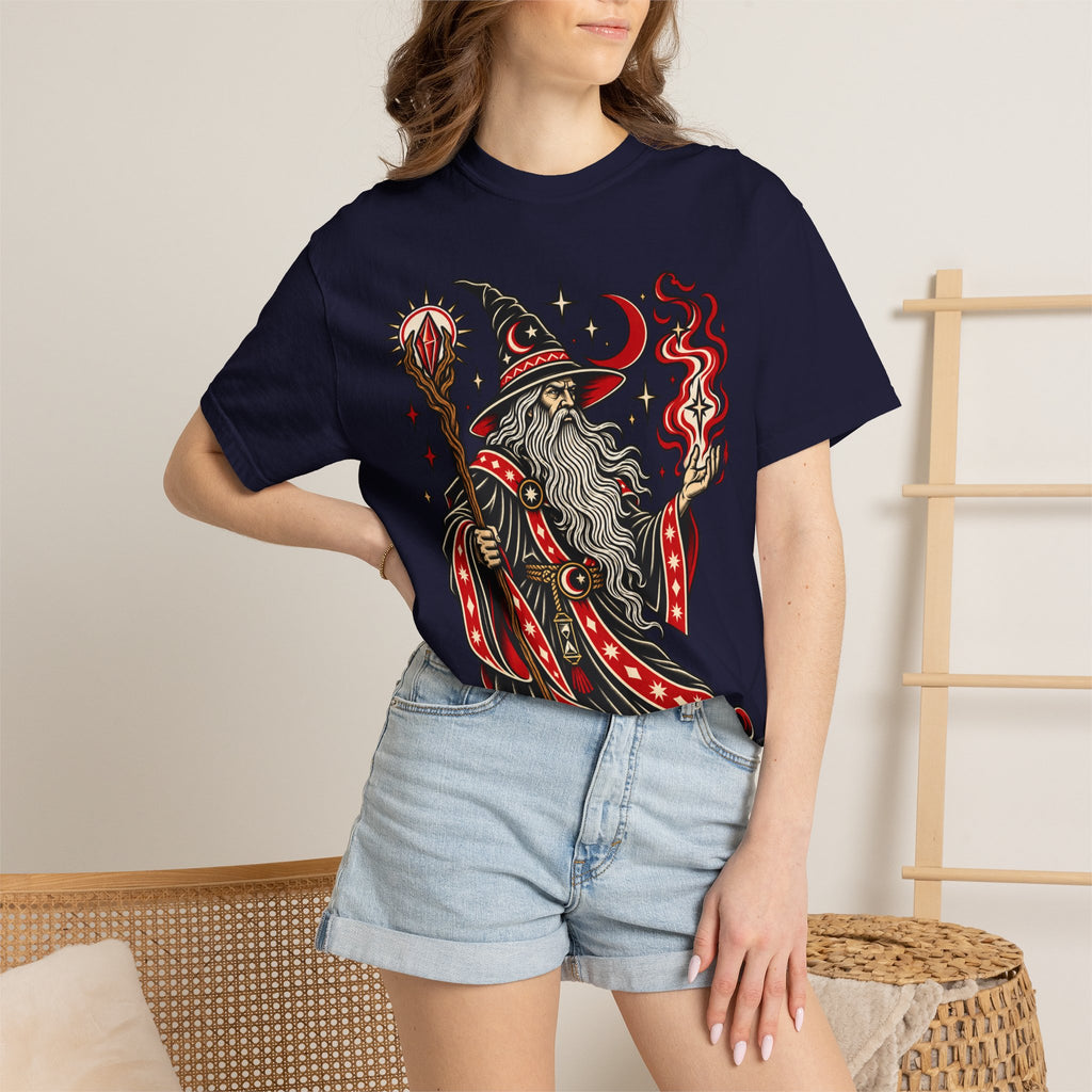 Fire Wizard Tattoo Flash T Shirt
