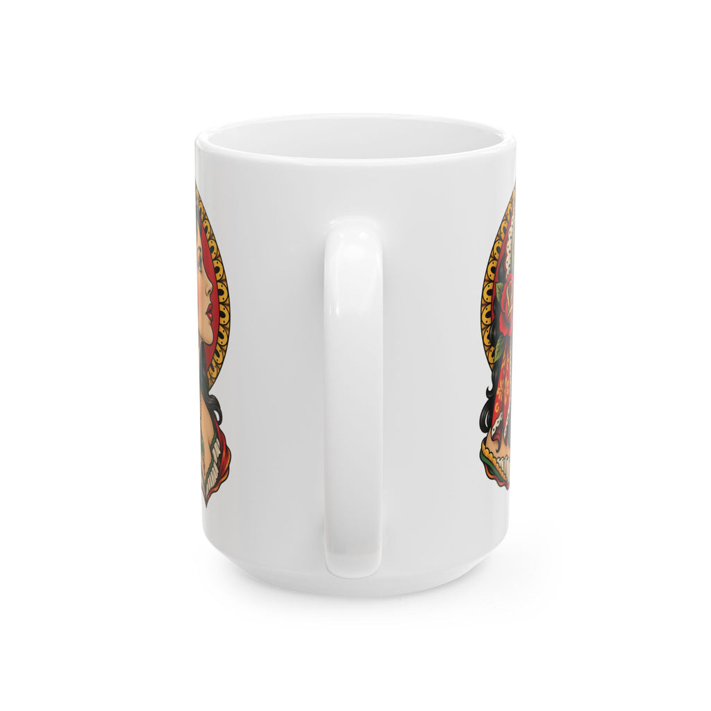 Esmeralda Gypsy Tattoo Flash Ceramic Coffee Mug (11oz, 15oz)