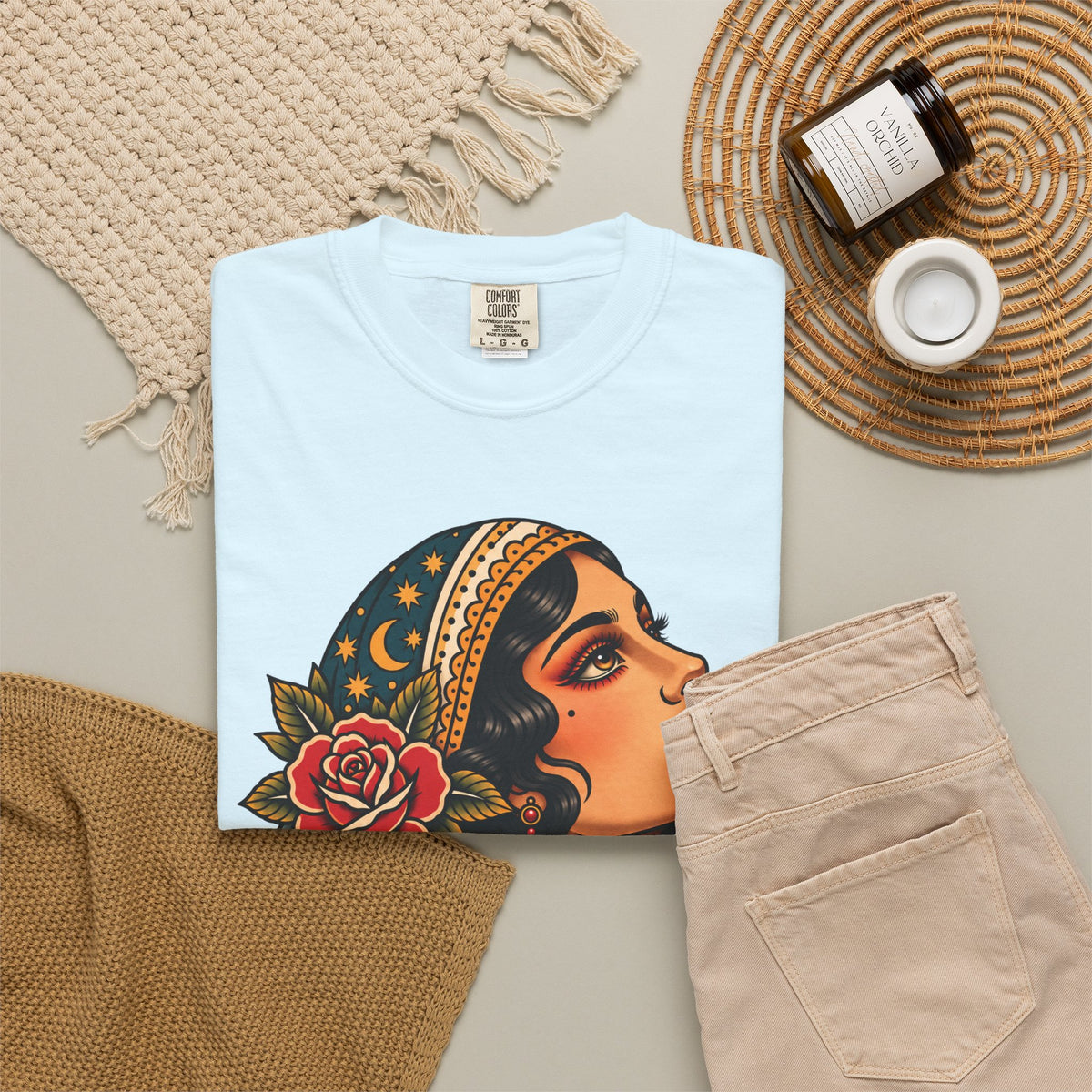 Gypsy Woman Tattoo Flash Sheet T-Shirt