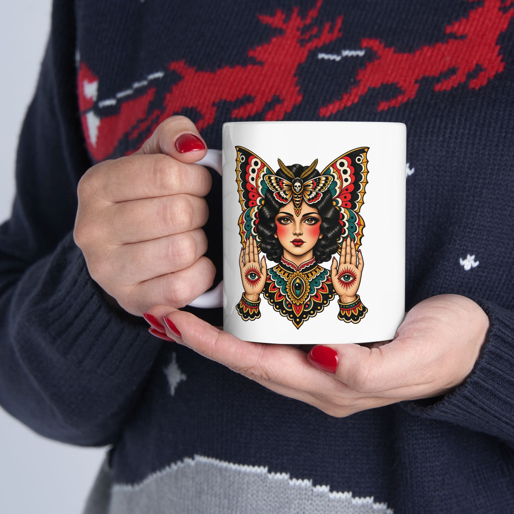 Gypsy Moth Tattoo Flash Coffee Mug (11oz & 15oz)