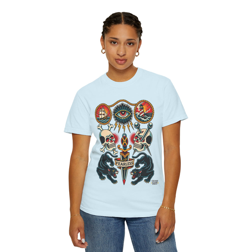 American Traditional Tattoo Flash Sheet T-Shirt
