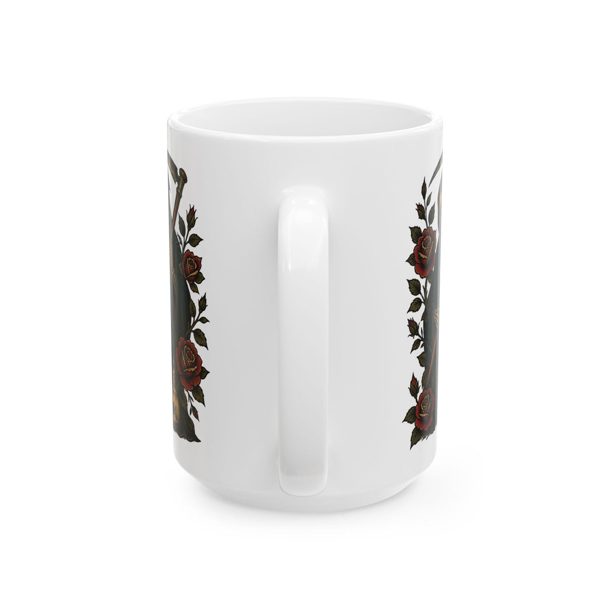 Grim Reaper Tattoo Flash Ceramic Coffee Cup