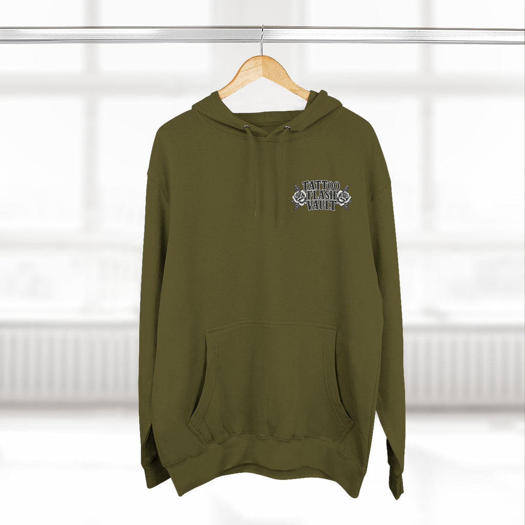 House Plant Tattoo Flash Pullover Hoodie (Back Design)