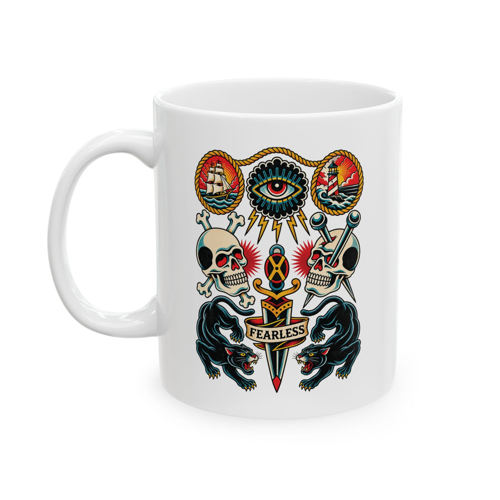 Fearless Flash Sheet Tattoo Flash Coffee Mug (11oz & 15oz)
