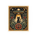 UFO & Black Cat Tattoo Flash Art Print (8x10 & 16x20)