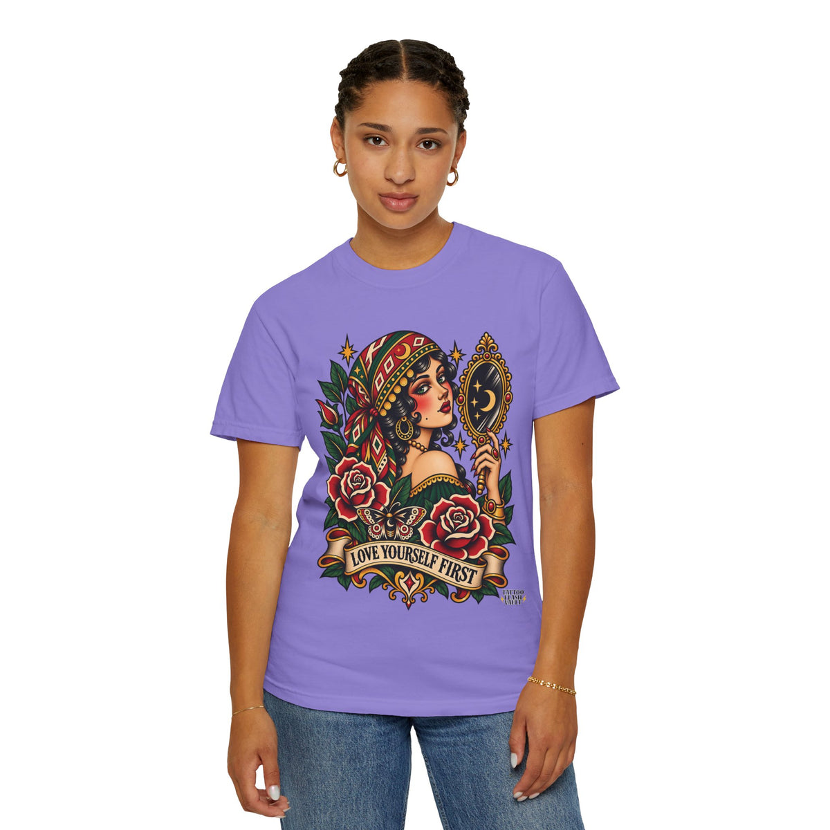Love Yourself First Gypsy Woman Tattoo Flash Sheet T-Shirt
