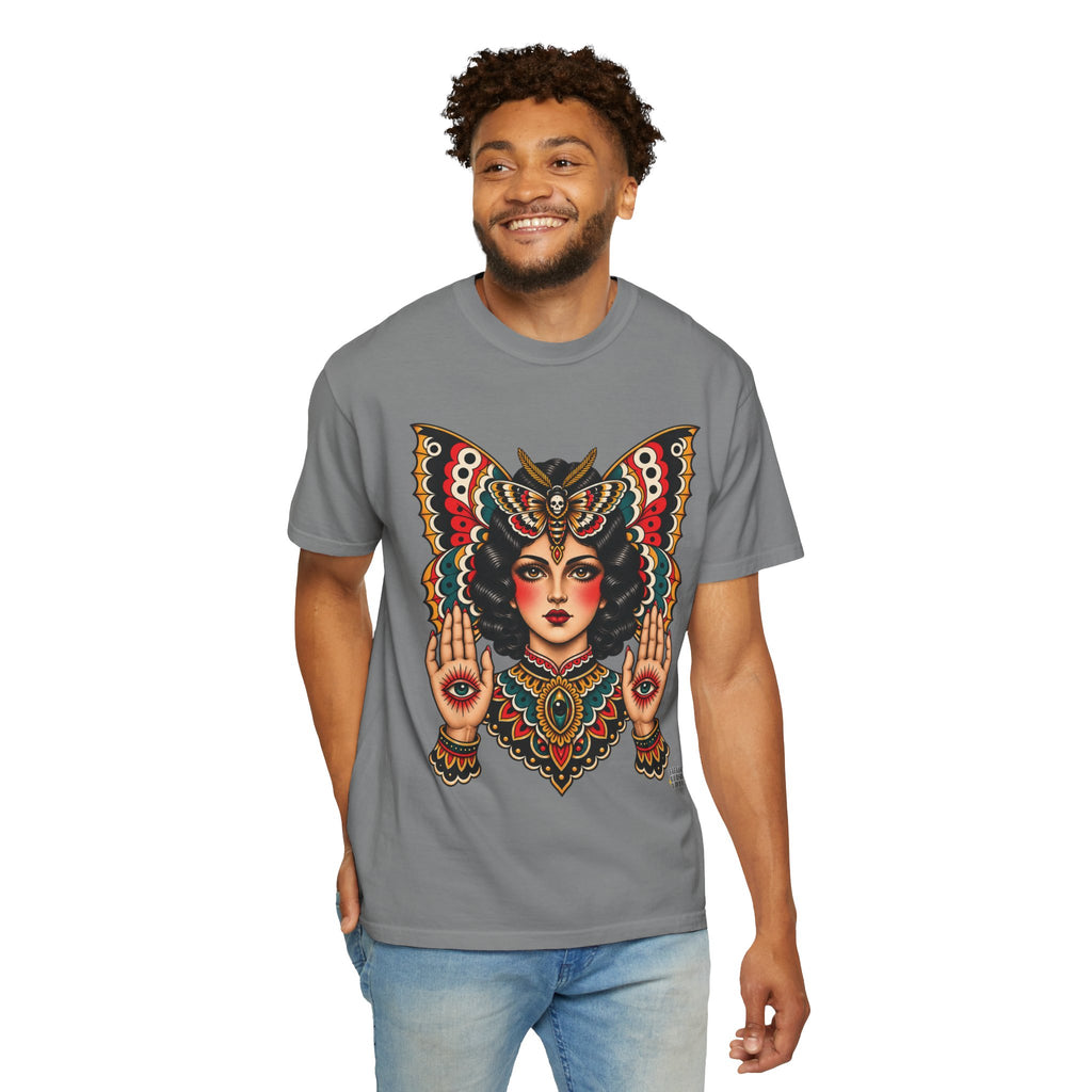 Gypsy Moth Woman Tattoo Flash Sheet T-Shirt