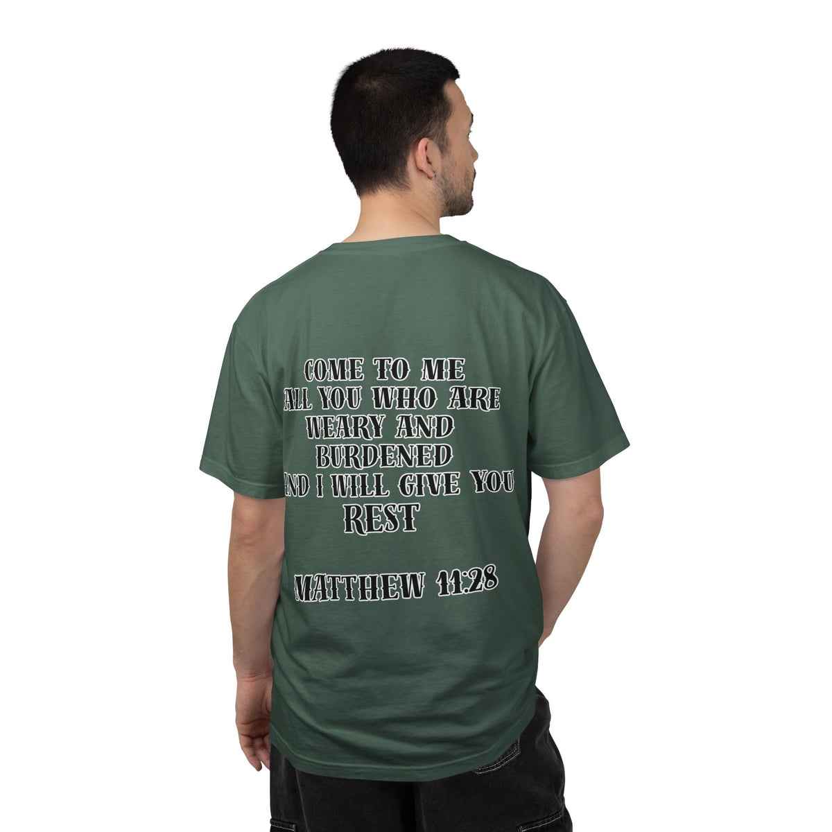 Matthew 11:28 Jesus Cross Tattoo Flash T-Shirt