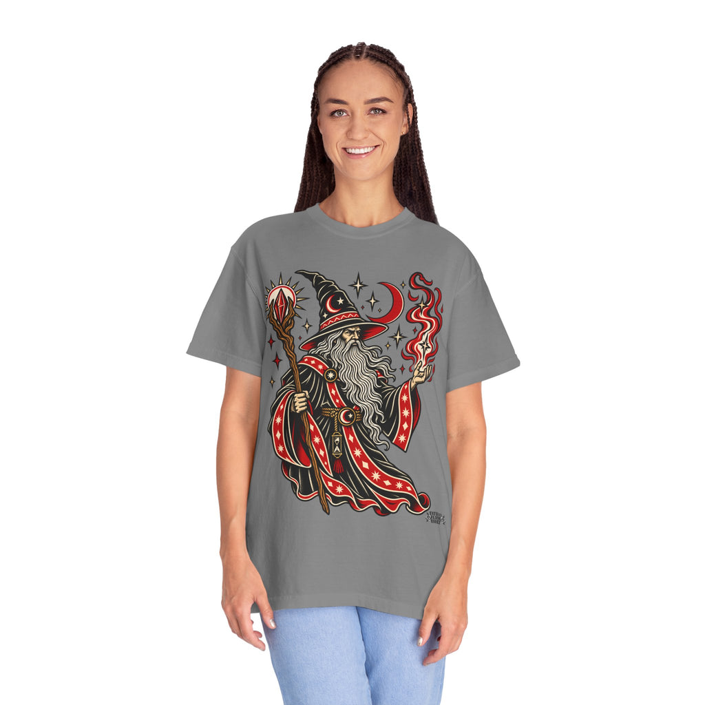 Fire Wizard Tattoo Flash T Shirt