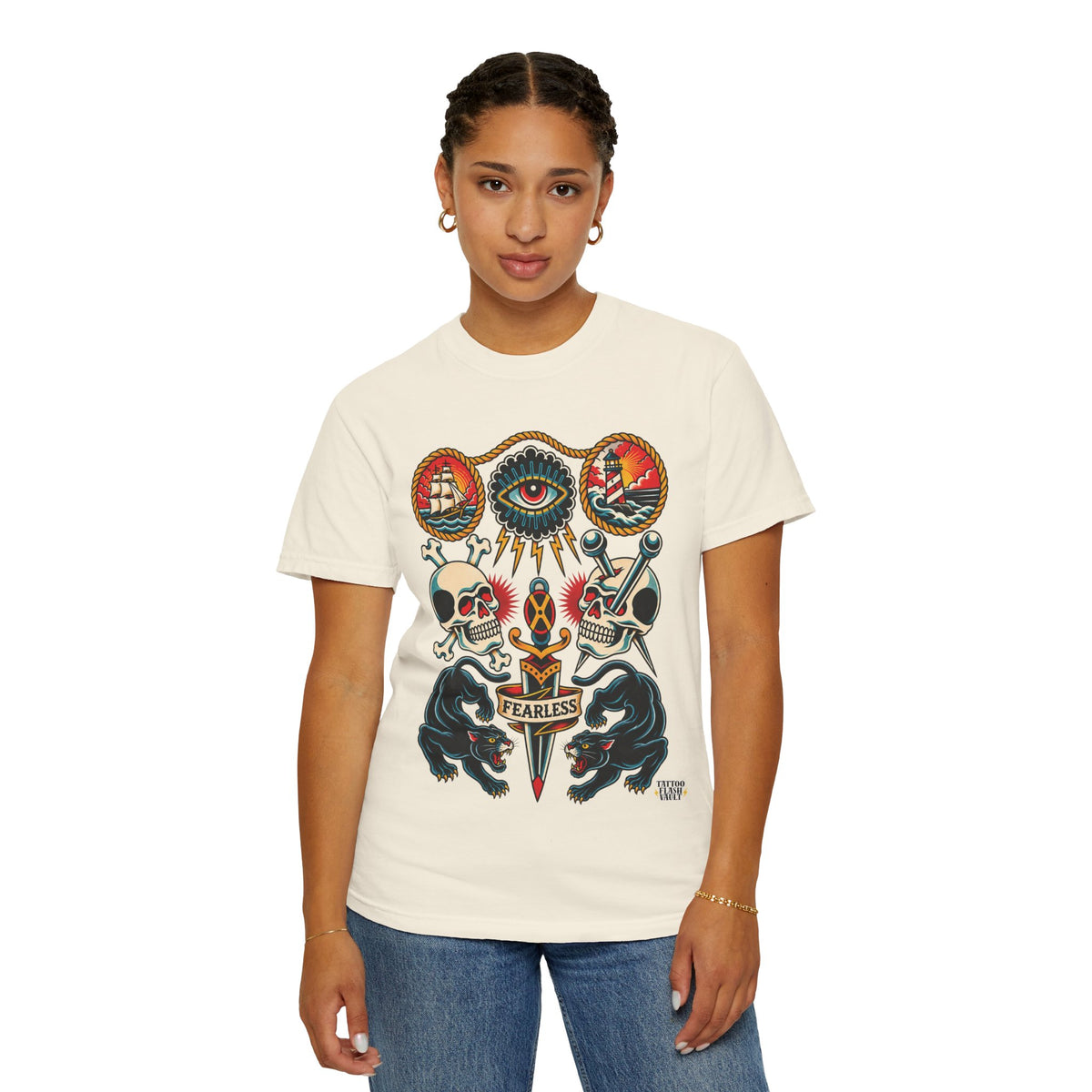 American Traditional Tattoo Flash Sheet T-Shirt