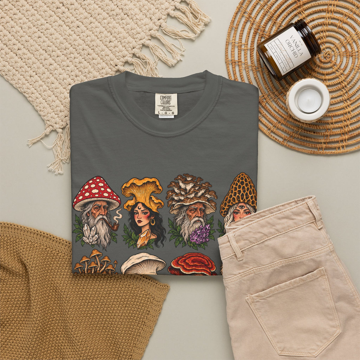 Mushroom Folks Tattoo Flash T Shirt