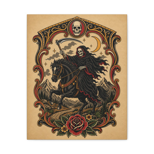 Grim Reaper Horseman Matte Canvas Wall Art