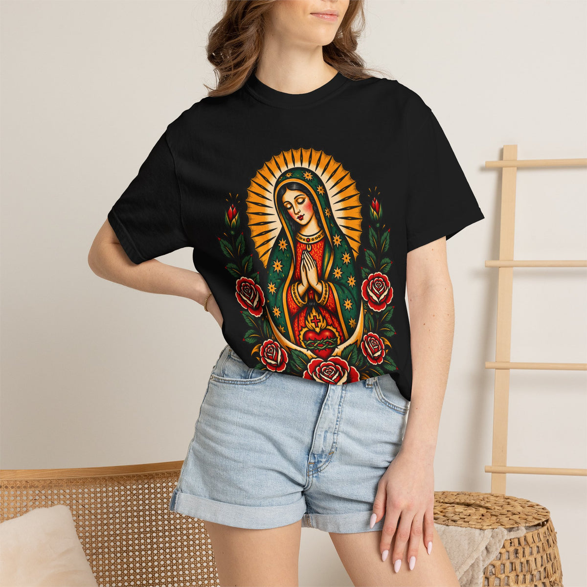 Our Lady of Guadalupe Tattoo Flash T-Shirt