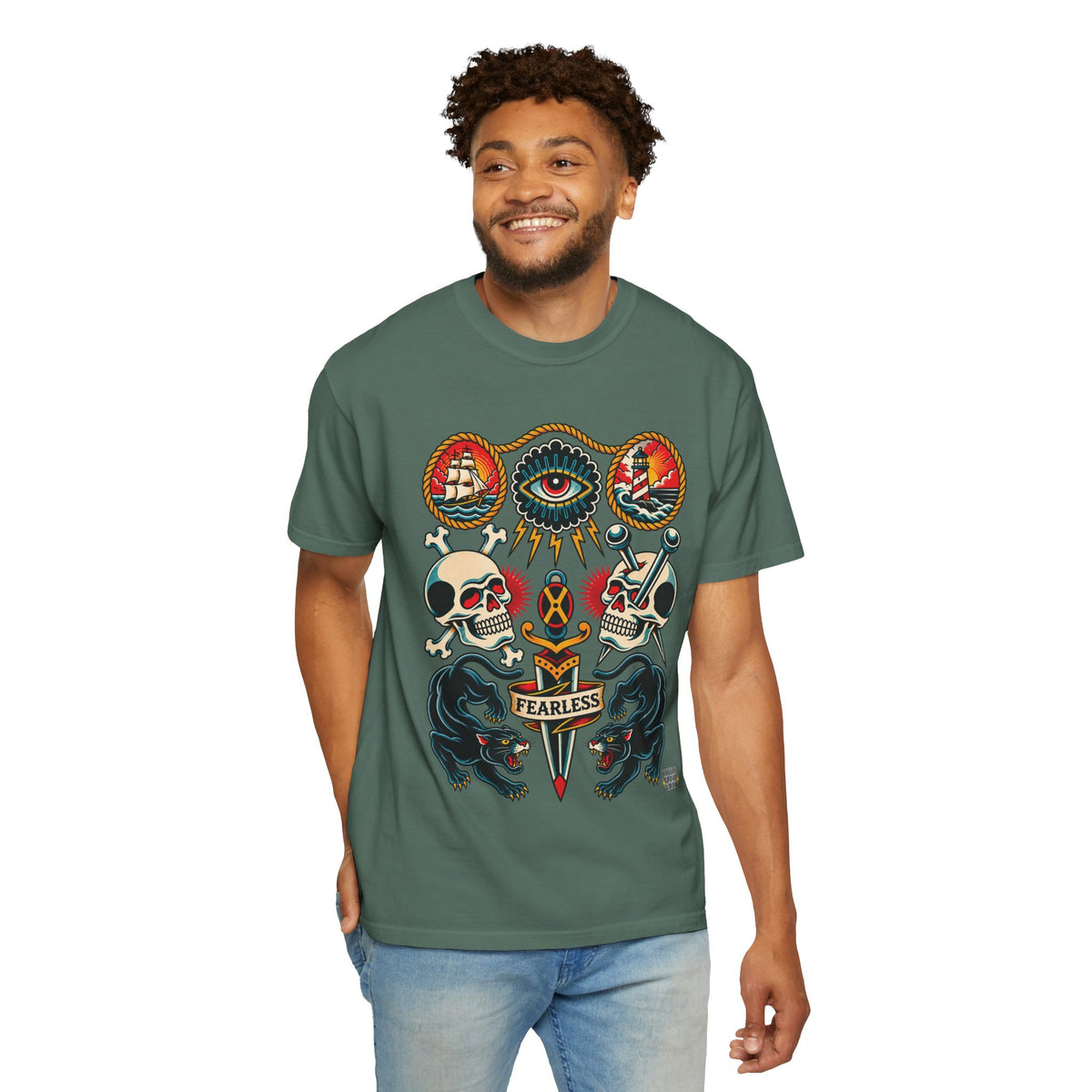 American Traditional Tattoo Flash Sheet T-Shirt