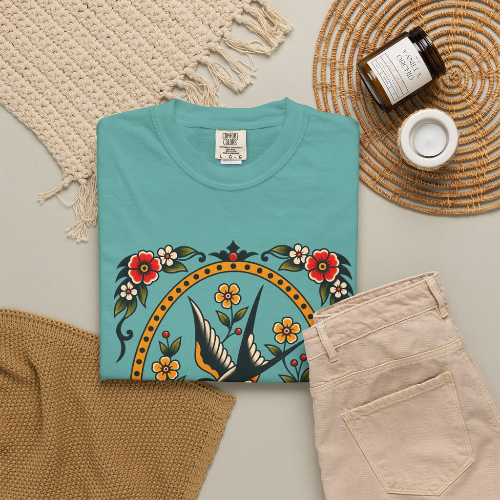 Swallow & Rose Tattoo Flash T-Shirt