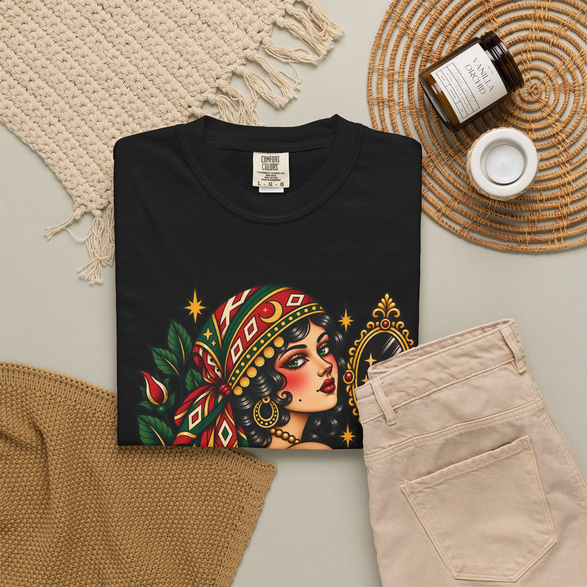 Love Yourself First Gypsy Woman Tattoo Flash Sheet T-Shirt