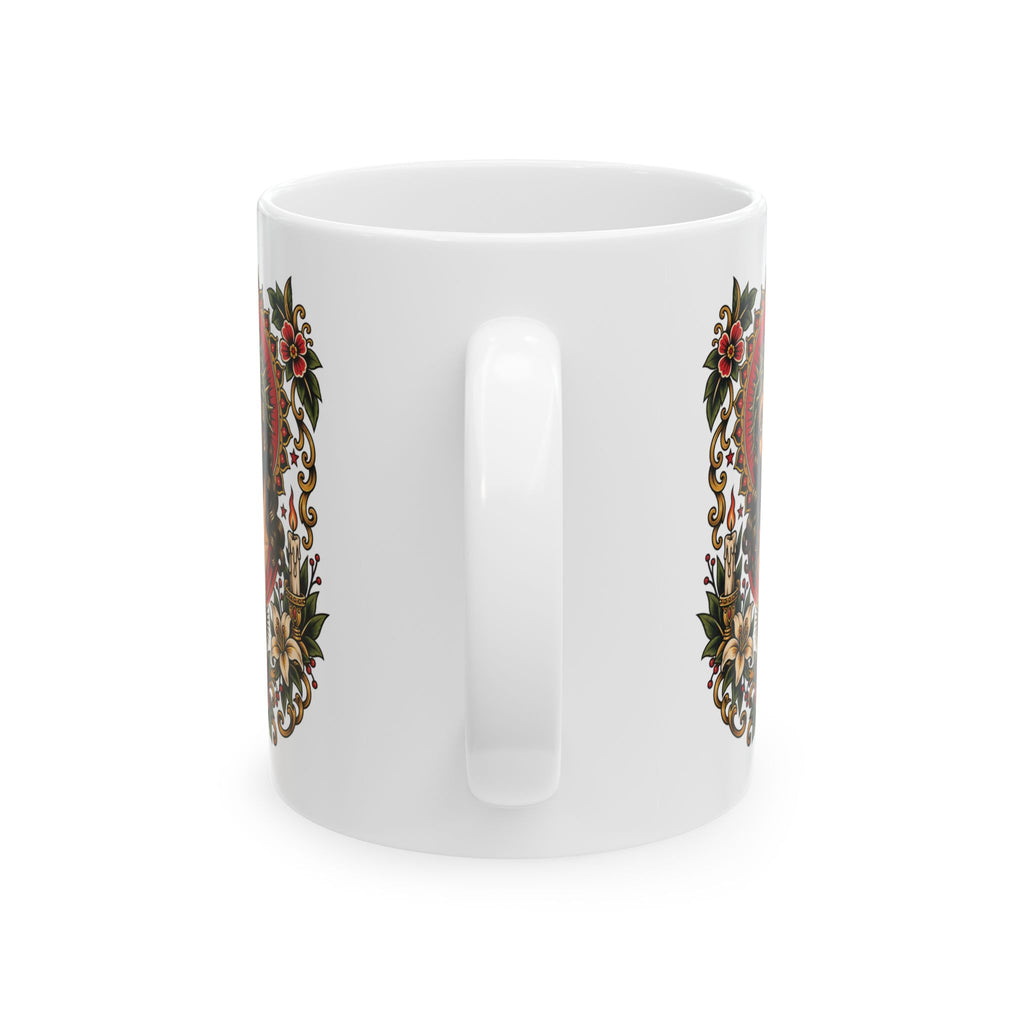 Jesus Christ Sacred Heart Tattoo Flash Ceramic Coffee Mug (11oz, 15oz)