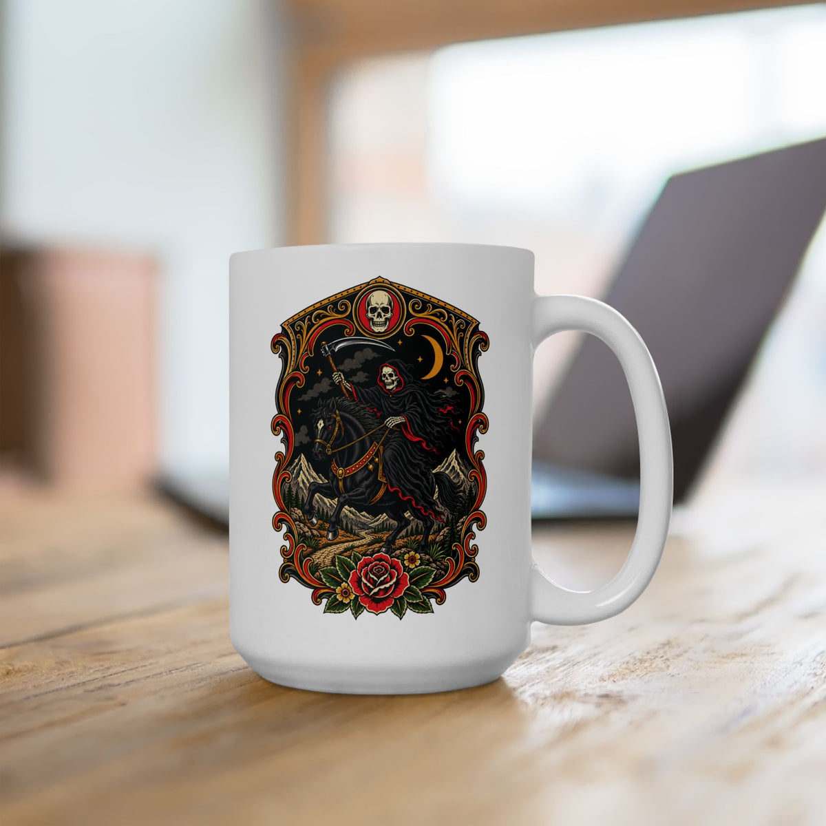 Grim Rider Tattoo Flash Coffee Mug (11oz & 15oz)